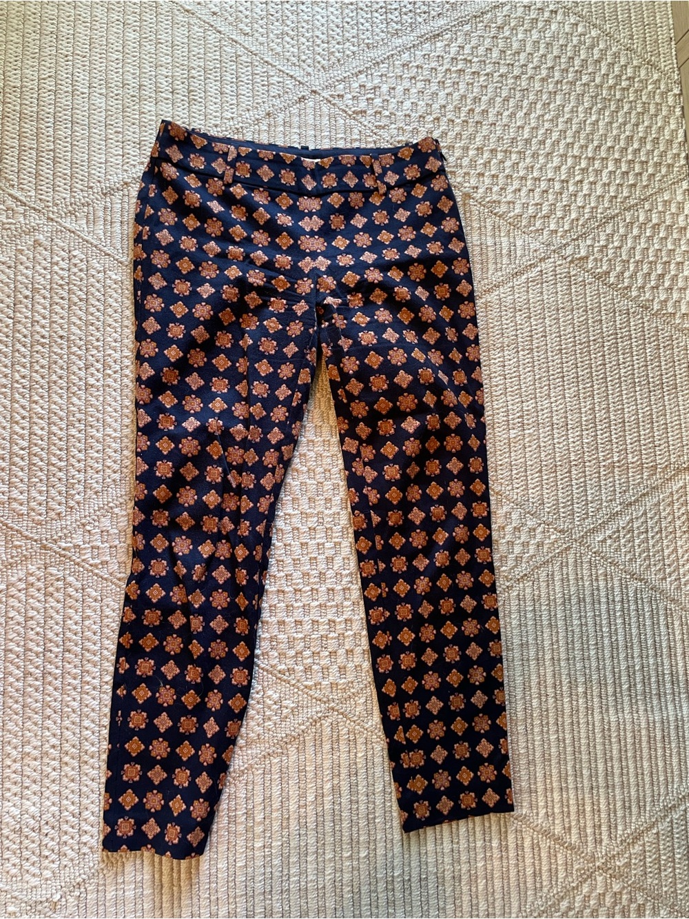 J.Crew Printed Ankle Work Pants – Retro Print – Size 0